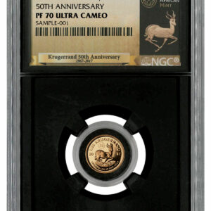 2017 South Africa 1/20 oz Gold Krugerrand - 50th Anniversary Privy Proof Coin NGC PF70 UC (Black Core Holder -Exclusive South Africa Label)