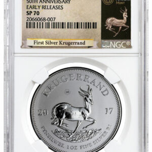 2017 South Africa 1 oz Silver Krugerrand Premium Uncirculated Coin NGC SP70 ER (Exclusive Krugerrand Label)