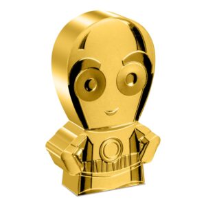 2022 Niue Star Wars - C-3PO Chibi 1 oz Silver Gilt $2 Coin OGP