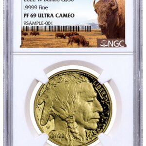 2022-W 1 oz Gold Buffalo Proof $50 Coin NGC PF69 UC Buffalo Label