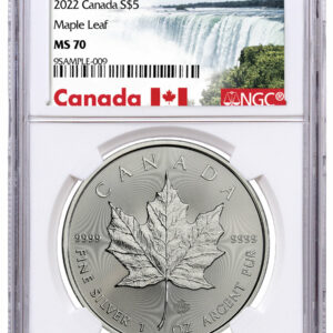 2022 Canada 1 oz Silver Maple Leaf $5 Coin NGC MS70 Exclusive Canada Label