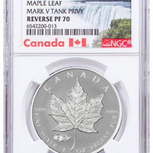 2016 Canada 1 oz Silver Maple Leaf - Mark V Tank Privy Reverse Proof $5 Coin NGC PF70 Exclusive Canada Label