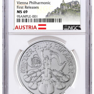 2022 Austria 1 oz Silver Philharmonic €1.50 Coin NGC MS69 FR Exclusive Austrian Label
