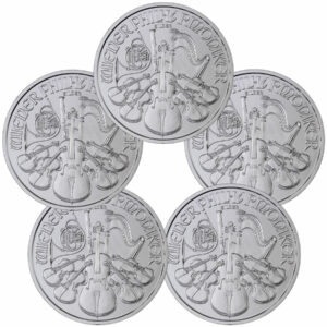Lot of 5 - 2022 Austria 1 oz Silver Philharmonic €1.50 Coins GEM BU