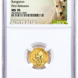 2022-P Australia Gold Kangaroo 1/10 oz Gold $15 Coin NGC MS70 FR Exclusive Kangaroo Label