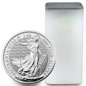 Roll of 25 - 2022 Great Britain 1 oz Silver Britannia £2 Coins GEM BU