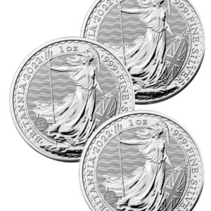 Lot of 3 - 2022 Great Britain 1 oz Silver Britannia £2 Coins GEM BU