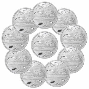 Lot of 10 - Private Mint 1 oz Silver Round Wallstreetbets & Gamestonk GEM BU