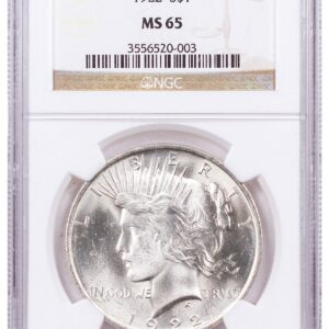 1922 Silver Peace Dollar NGC MS65