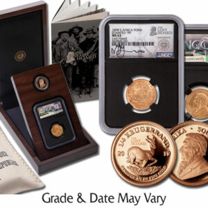 1898 South Africa 1 Pond + 1/4 oz Gold Krugerrand - 2-Coin Lost Hoard Set Coins Scarce and Unique Coin Division NGC MS64