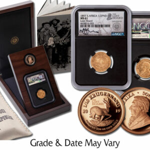 1895 South Africa 1/2 Pond + 1/10 oz Gold Krugerrand - 2-Coin Lost Hoard Set Coins Scarce and Unique Coin Division NGC XF45