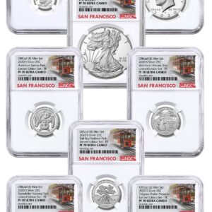 8-Coin Set - 2020-S U.S. Limited Edition Silver Proof Coins Set NGC PF70 UC FR Trolley Label