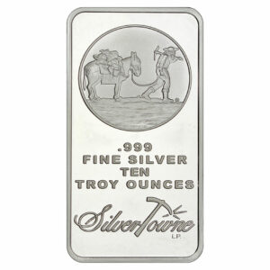 SilverTowne Mint Prospector Design 10 oz Silver Bar GEM BU