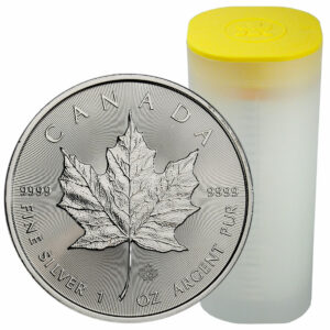 Roll of 25 - 2021 Canada 1 oz Silver Maple Leaf $5 Coins GEM BU