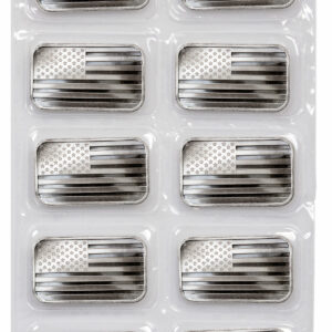 Lot of 10 - SilverTowne Mint American Flag Design Prooflike 1 oz Silver Bar