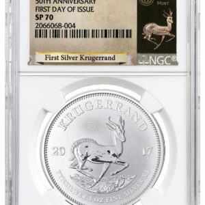 2017 South Africa 1 oz Silver Krugerrand Premium Uncirculated Coin NGC SP70 FDI (Exclusive Krugerrand Label)