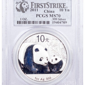 2011 China 1 oz Silver Panda ¥10 Coin PCGS MS70 FS