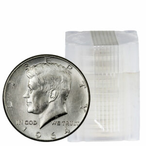 $10 Face Value Roll - 20 Coins - 1964 Silver Kennedy Half Dollar 90% Silver BU