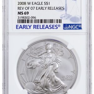 2008-W Burnished American Silver Eagle Reverse of 07 NGC MS69 ER