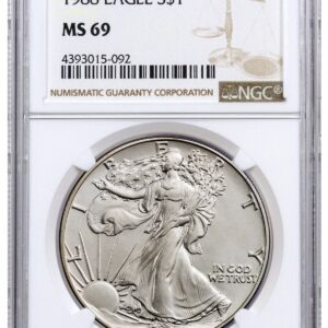 1988 American Silver Eagle NGC MS69