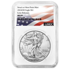 2024 (W) $1 1-oz American Silver Eagle NGC MS69 ER Flag Label