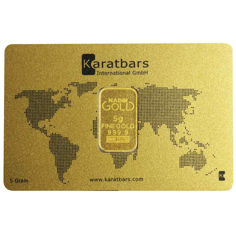 5-g Gold Karatbars Gold Bar .9999 Fine in assay