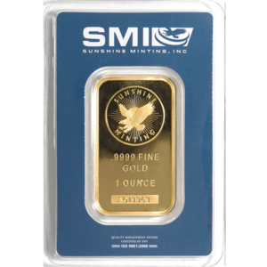 Sunshine Mint 1-oz Gold Bar Mint Mark SI .9999 Fine Sealed In Assay