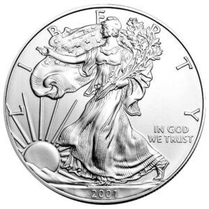 2001 $1 1-oz American Silver Eagle 1 oz GEM BU