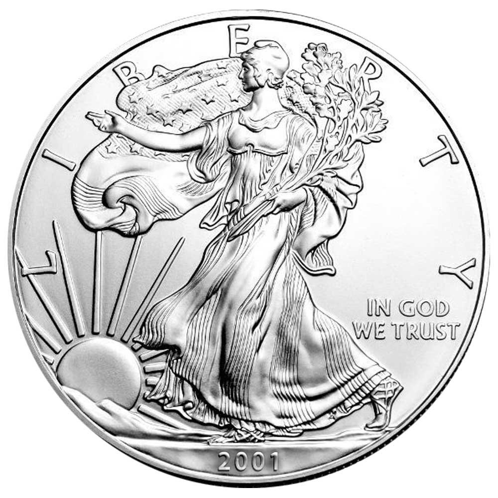 2001 $1 1-oz American Silver Eagle 1 oz GEM BU