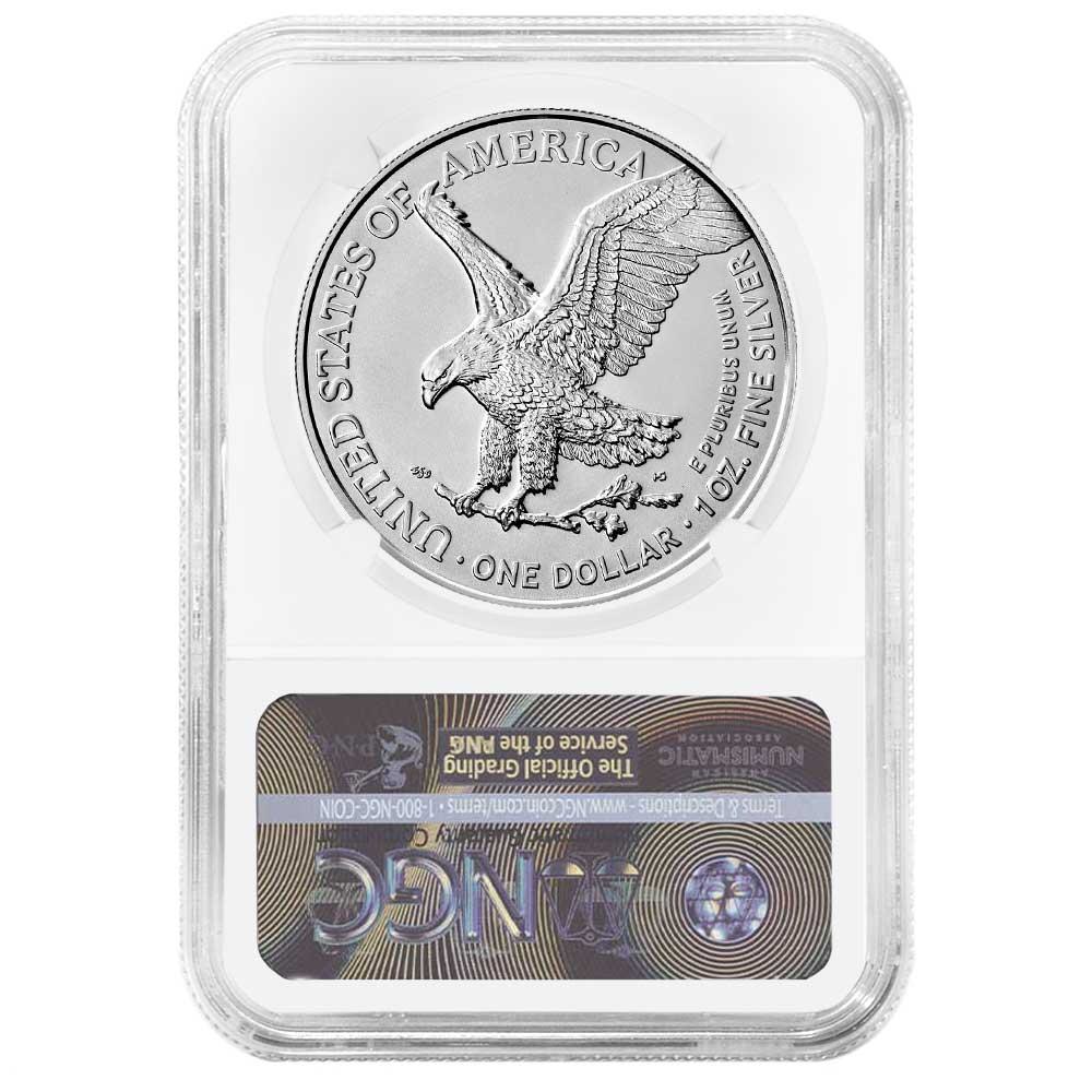 2022 $1 American Silver Eagle NGC MS70 Brown Label