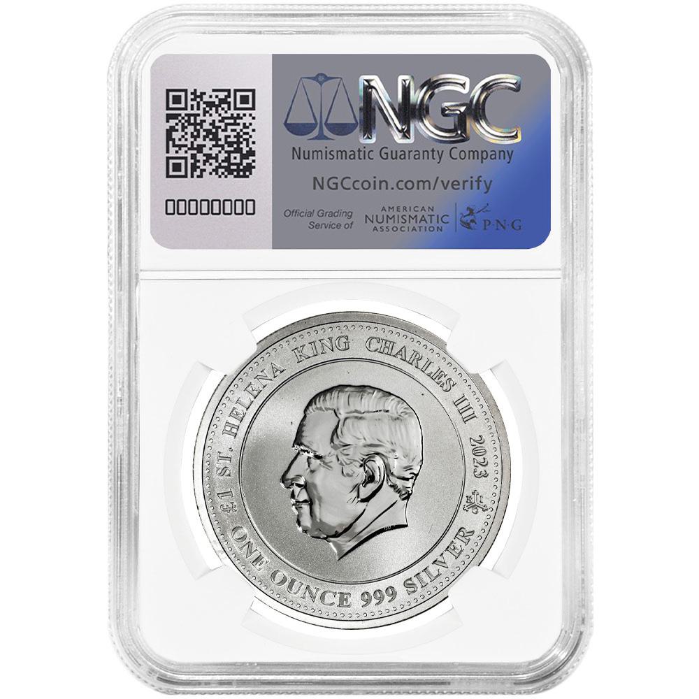 2022 Saint Helena Pegasus 1 oz Silver £1 Coin NGC MS70 First Day