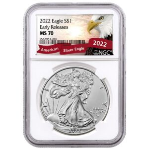2022 American Silver Eagle NGC MS70 ER Exclusive Eagle Label