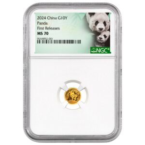 China 2024 1-g Gold Panda NGC MS70 FR Panda Label
