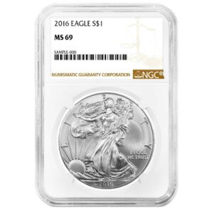 2016 $1 1 oz Silver American Eagle NGC MS69 Brown Label