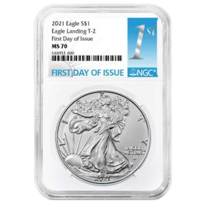 2021 $1 1-oz T-2 American Silver Eagle NGC MS70 FDI