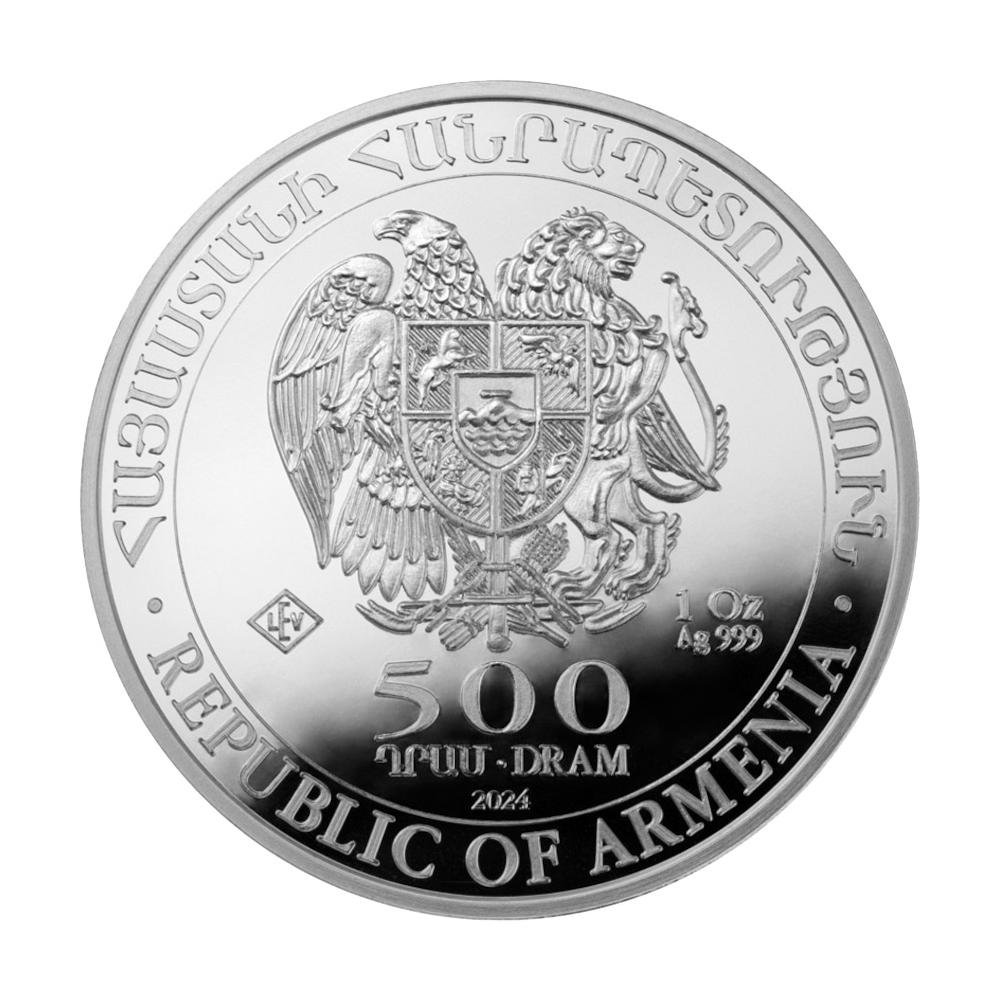 2024 Armenia 500 Dram 1 oz Silver Noah's Ark Coin GEM BU