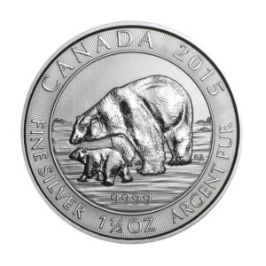 Canada 2015 $8 1.5-oz Silver Polar Bear and Cub .9999 Fine GEM Brilliant Uncirculated