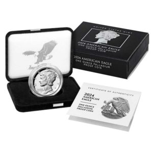 2024-W $25 1-oz Proof American Palladium Eagle OGP Box and COA