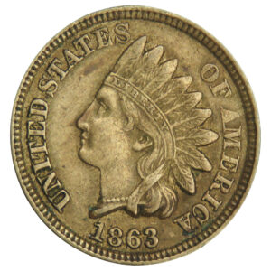 1863 Indian Head Cent Copper-Nickel Full Liberty 3 Diamonds Coin