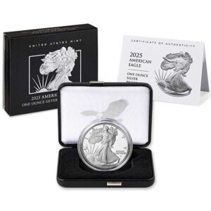 2025-W $1 1-oz Proof American Silver Eagle Box, OGP, & COA