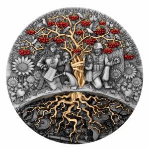 2024 2-oz Chervona Kalina Antiqued Silver Coin By T&S Coin 500 Minted