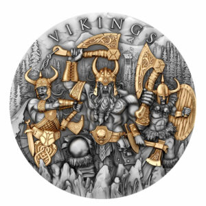 2024 2-oz Vikings Antiqued Silver Coin By T&S Coin Mintage of 500