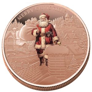 2024 5-oz High Relief Santa - Merry Christmas .999 Copper Coin w/ Box &amp; COA