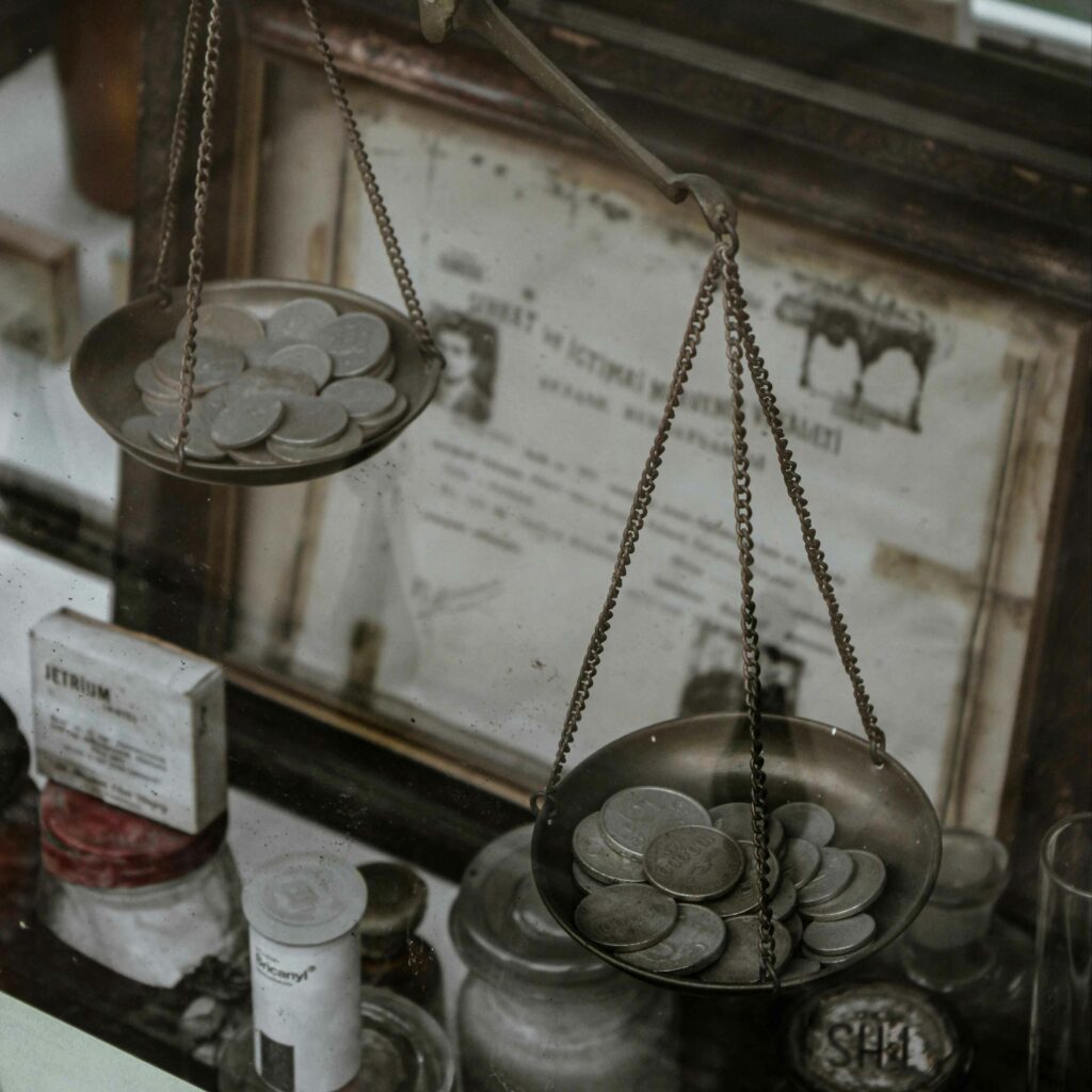 Antique coin collections set on display at a museum
