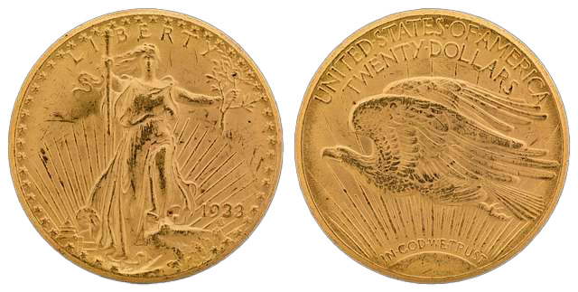 The 1933 Stain-Gaudens double eagle coin