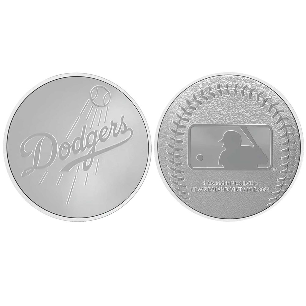 1-oz New Zealand Mint Los Angeles Dodgers Silver Medallion