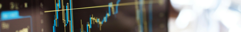 Stock market tracking on a computer monitor