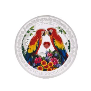 2025 Love is Precious Macaws 1-oz Silver Coin By Agoro Mintage of 3000