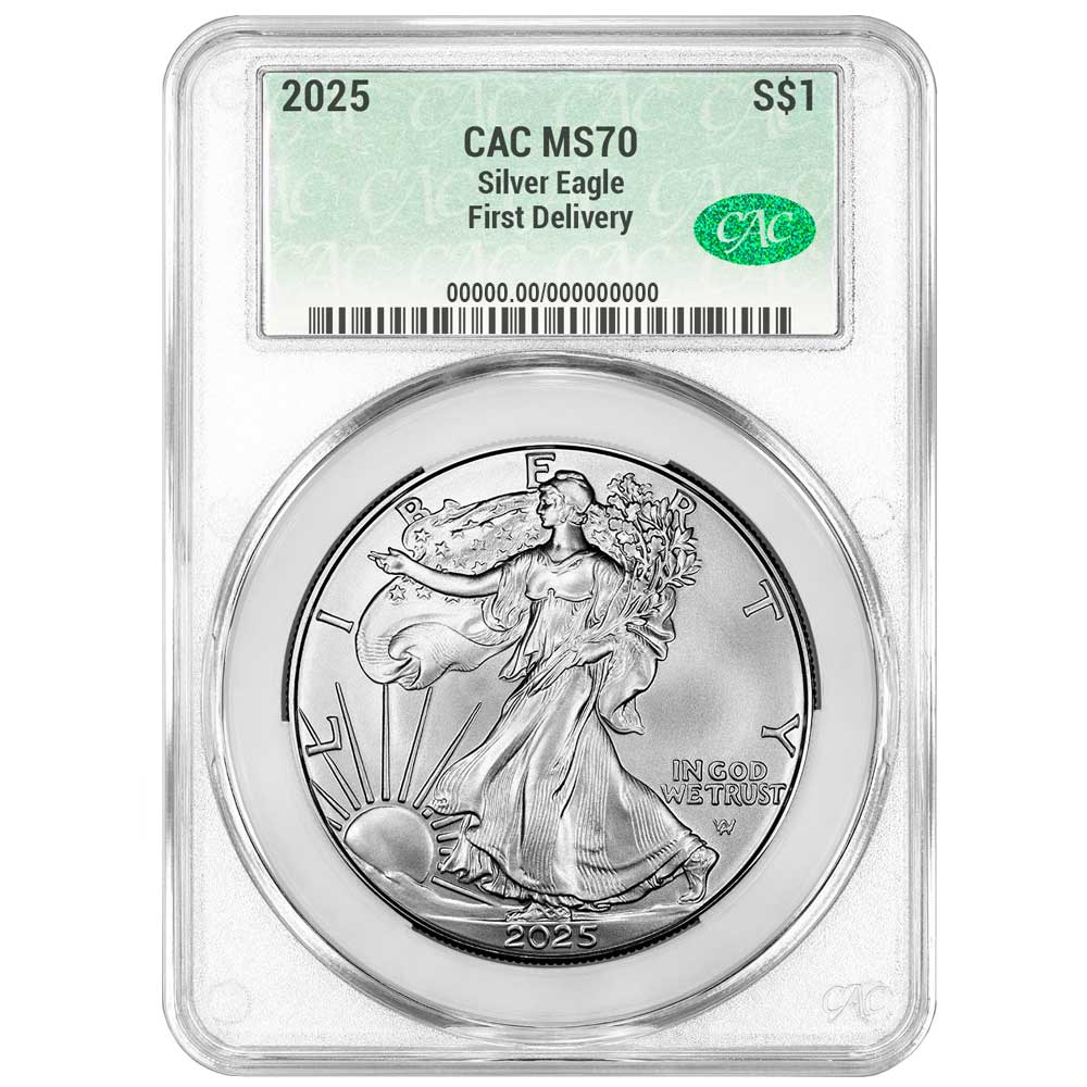 2025 $1 1-oz American Silver Eagle CACG MS70 First Delivery