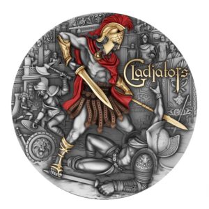 2024 2-oz Gladiators Antiqued Silver Coin By T&S Coin 500 Minted